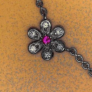 Vintage 18k Ruby&Diamond Demi Parure Designer Necklace(earrings listed separate)